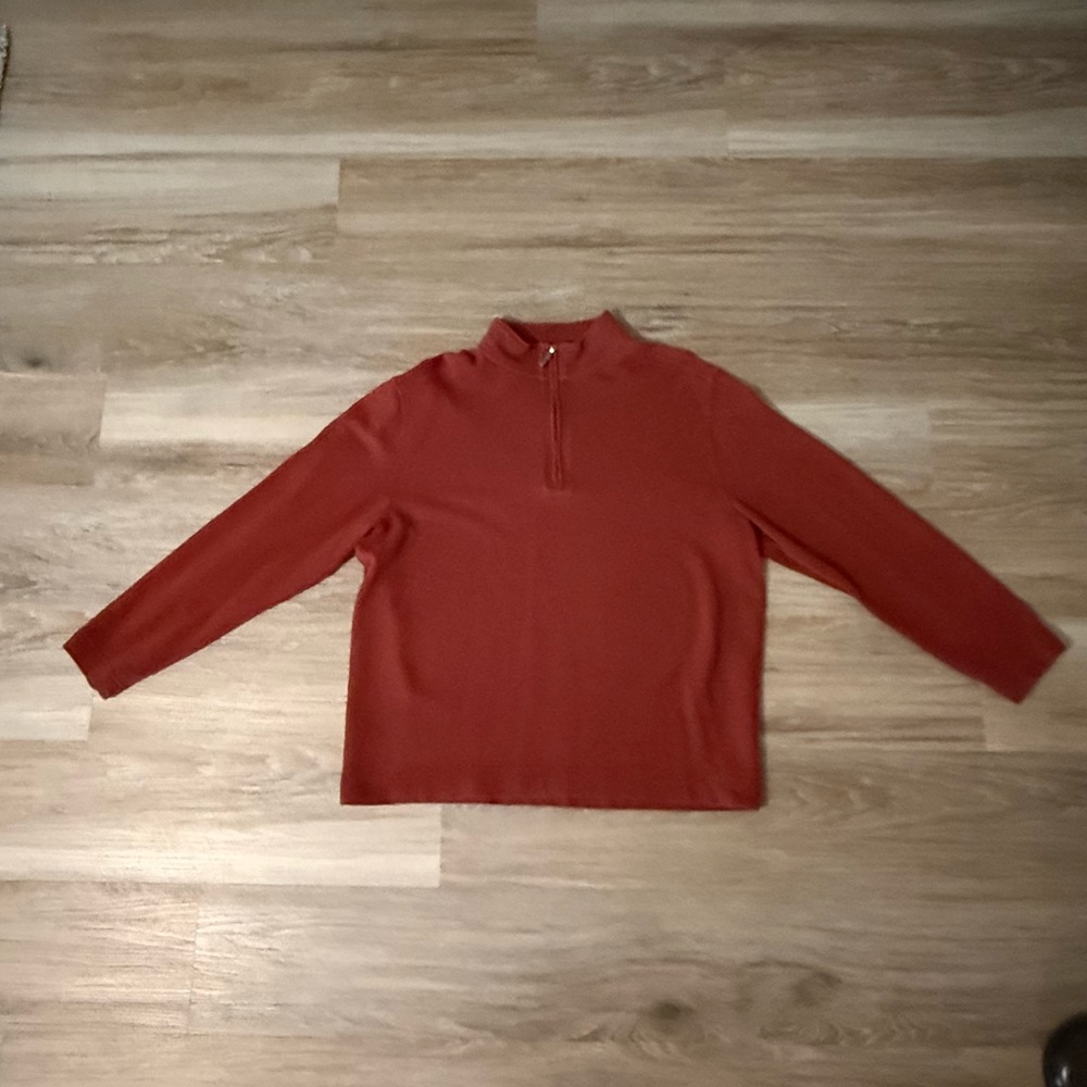 Van Heusen |  Men's 1/4  Zip Up Burnt Orange Sweater
